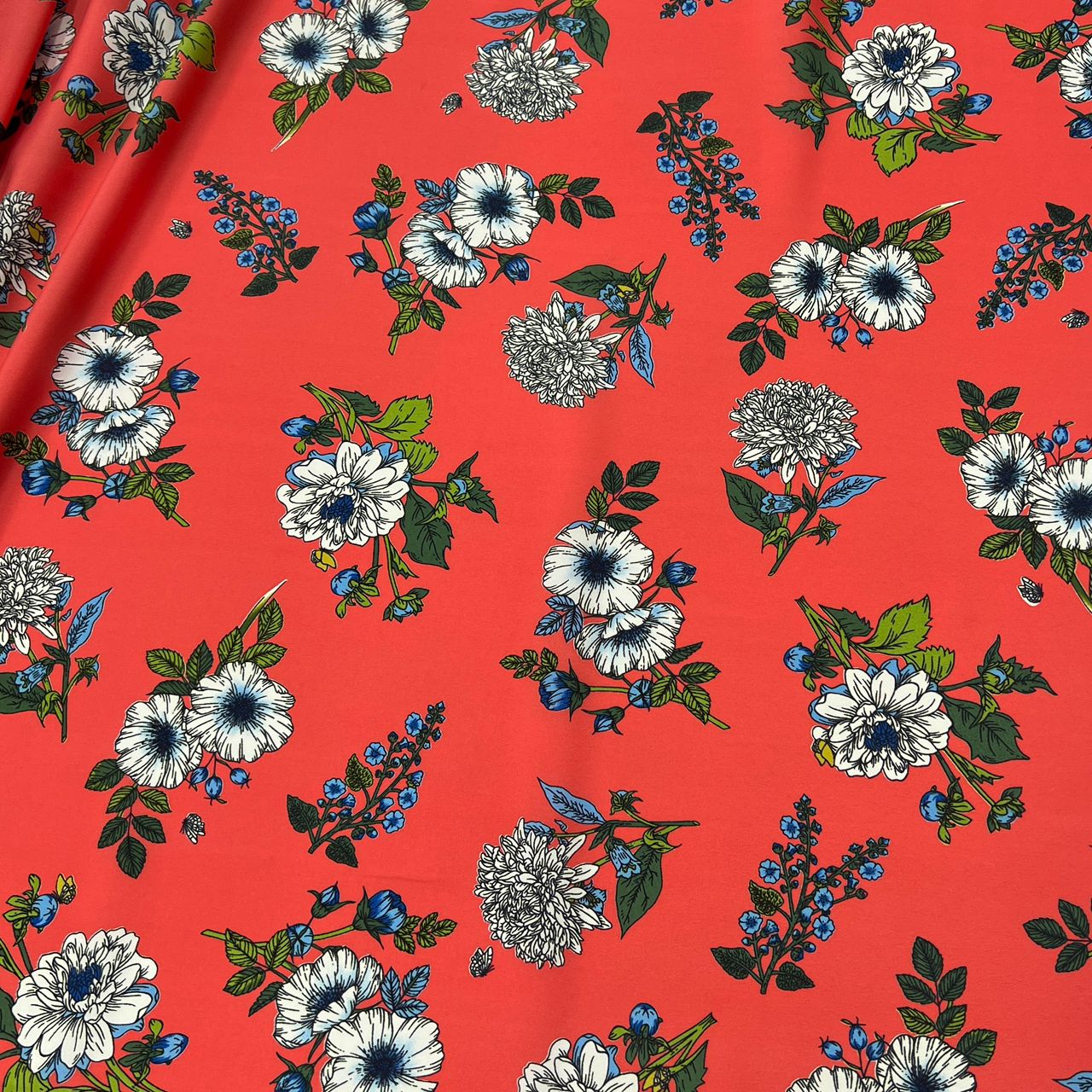 10001-PT12A Korea Nashiji Silky Printed 60" (Red)