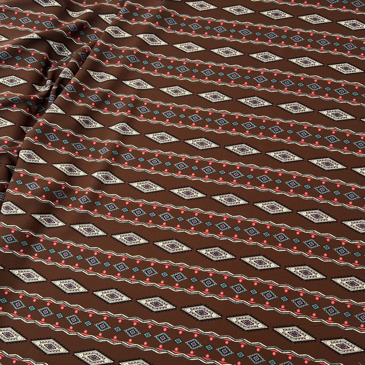 10002-PT11 Korea Korean Silky Printed 60" (Rich Brown)