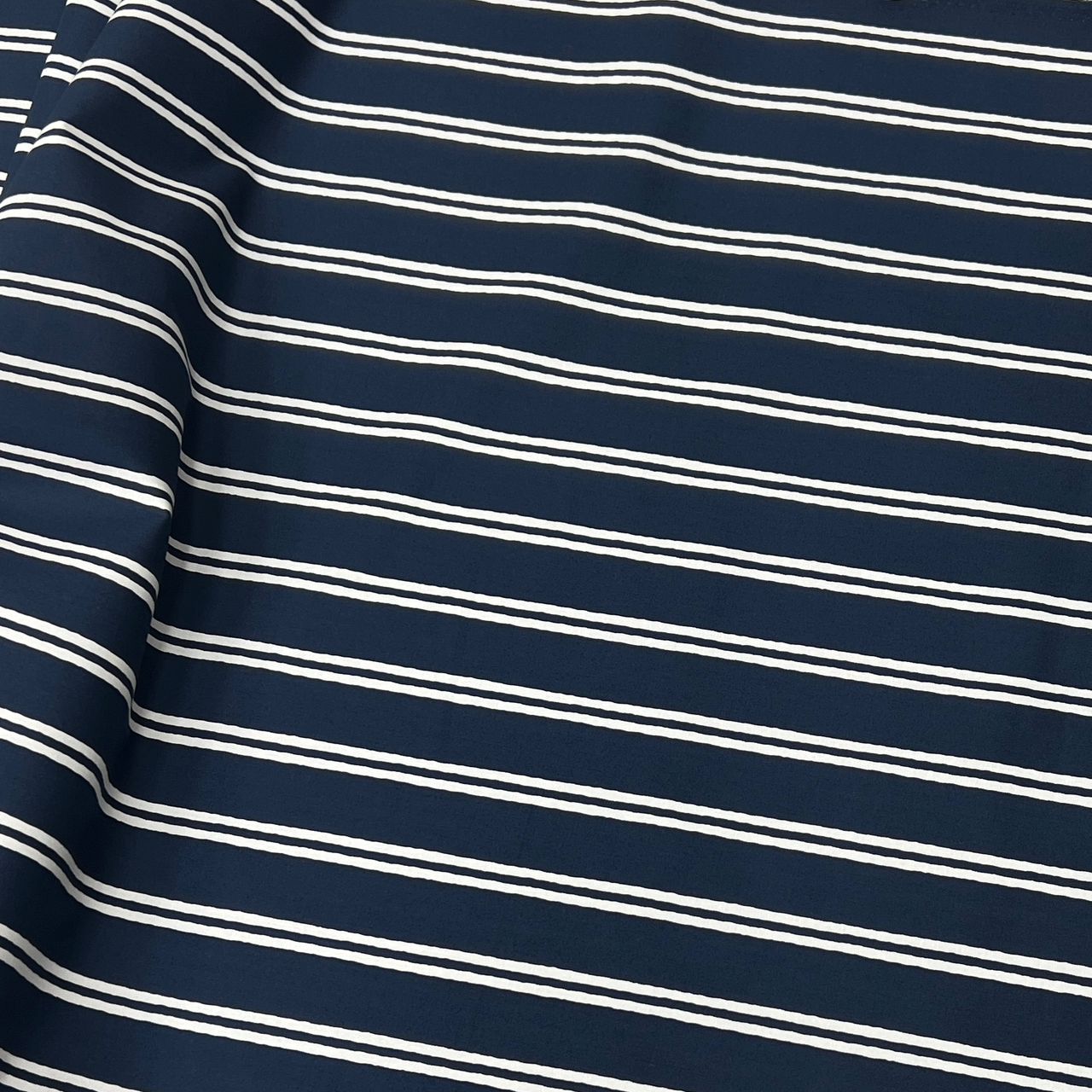 20001-ST04A Korea Cotton Stripes 60" (Navy)