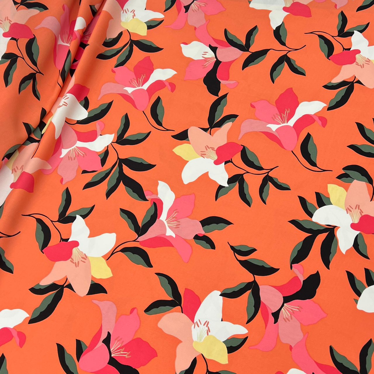 10002-PT07 Korea Korean Silky Printed 60" (Peach Orange)