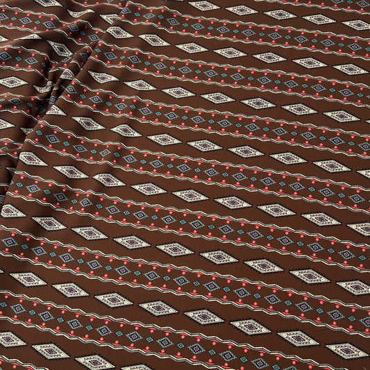 10002-PT11 Korea Korean Silky Printed 60" (Rich Brown)