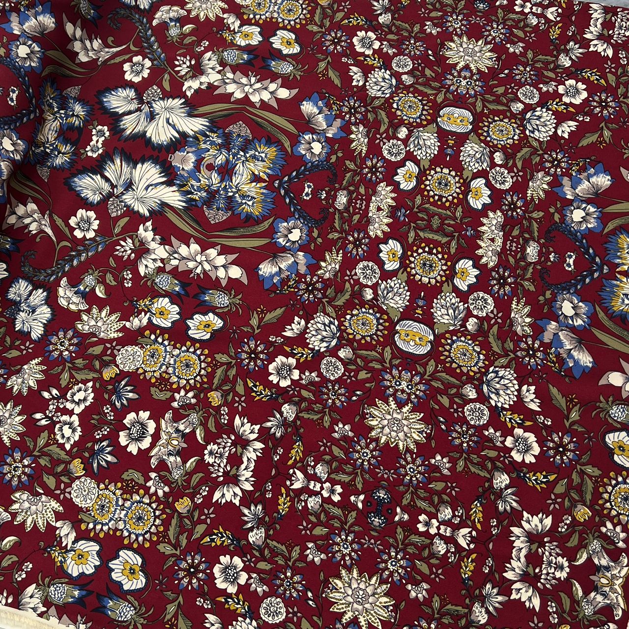 10002-PT18 Korea Korean Silky Printed 60" (Maroon)