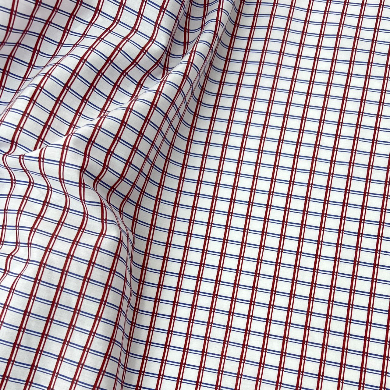 20002-CK06A Korea Cotton Checks 60" (Off White/Red)