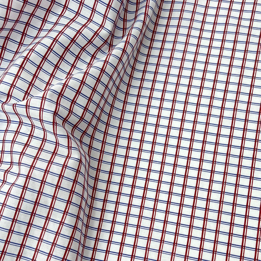 20002-CK06A Korea Cotton Checks 60" (Off White/Red)