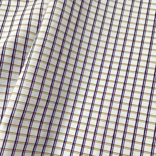 20002-CK060B Korea Cotton Checks 60" (Off White/Purple)
