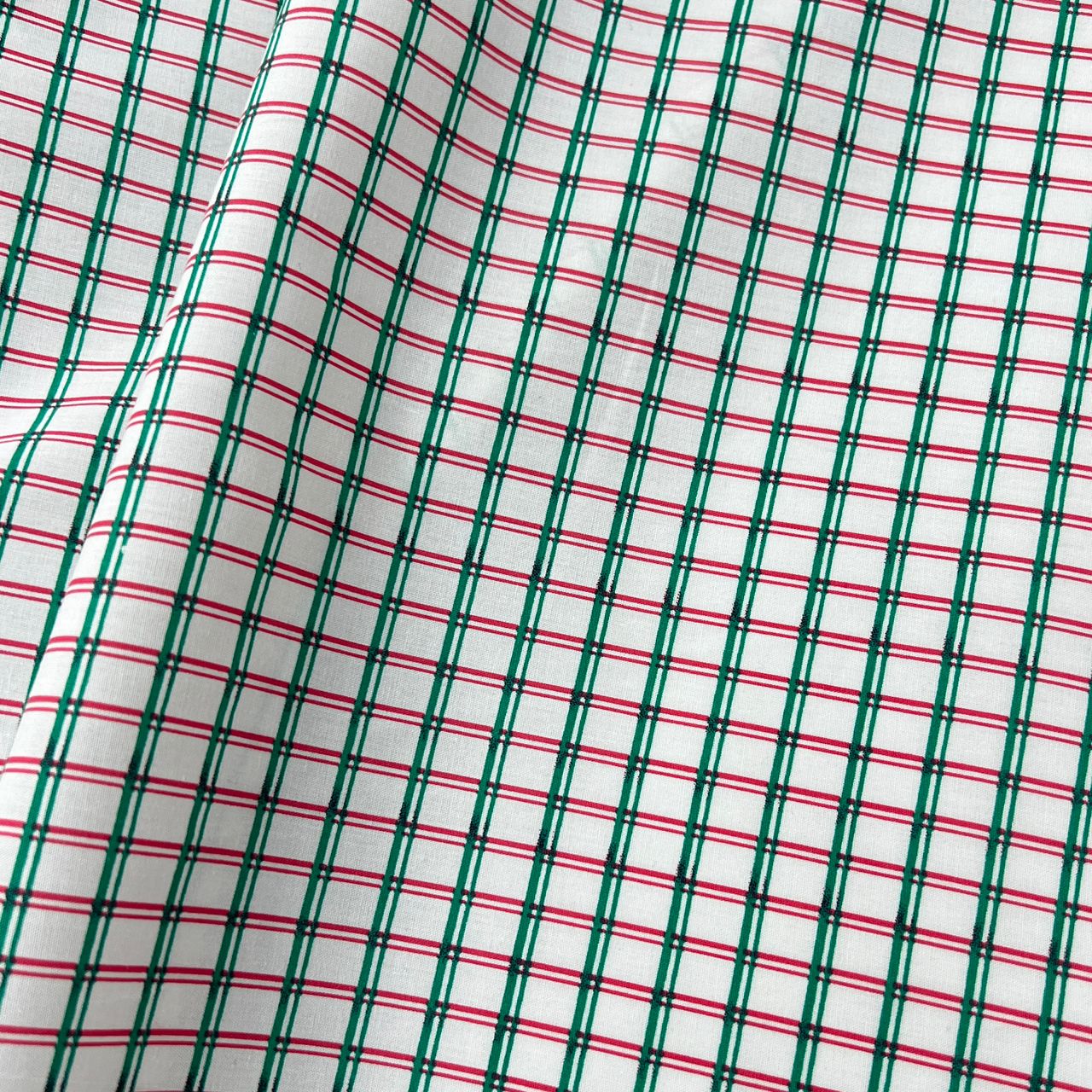 20002-CK06C Korea Cotton Checks 60" (Off White/Green)