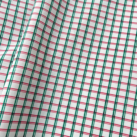 20002-CK06C Korea Cotton Checks 60" (Off White/Green)