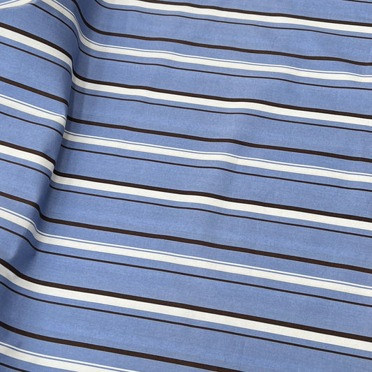 20001-ST01D Korea Cotton Stripes 60" (Dark Pastel Blue)