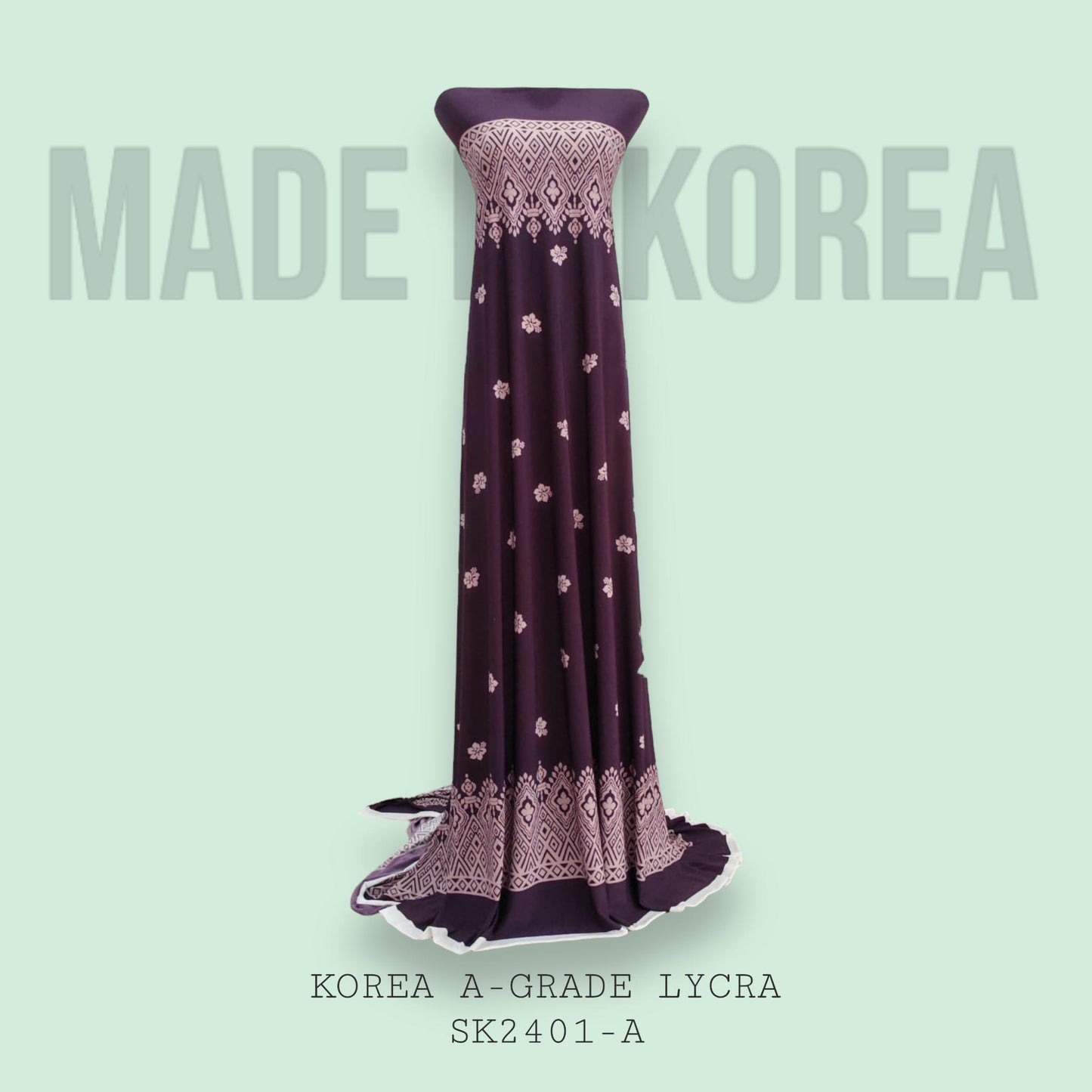 Korea A-Grade ITY Lycra Printed 340 grams Bidang 60