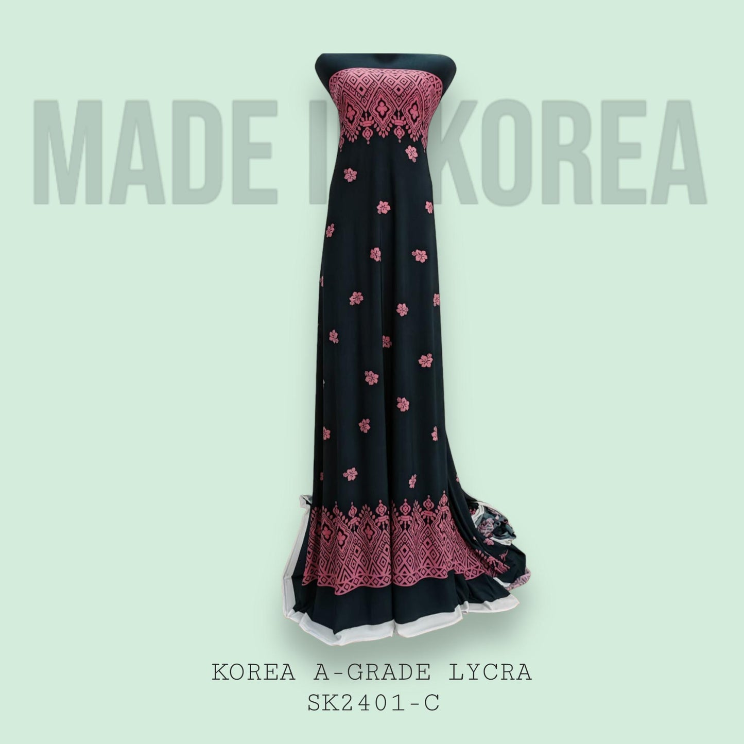 Korea A-Grade ITY Lycra Printed 340 grams Bidang 60