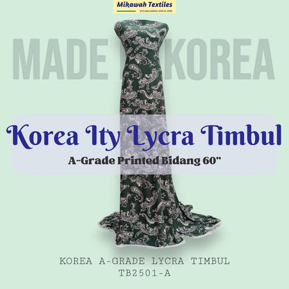 Korea Gred A ITY Lycra Timbul Cetakan 340 gram Bidang 60