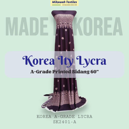 Korea Lycra Gred A-ITY Bercetak 340 gram Bidang 60